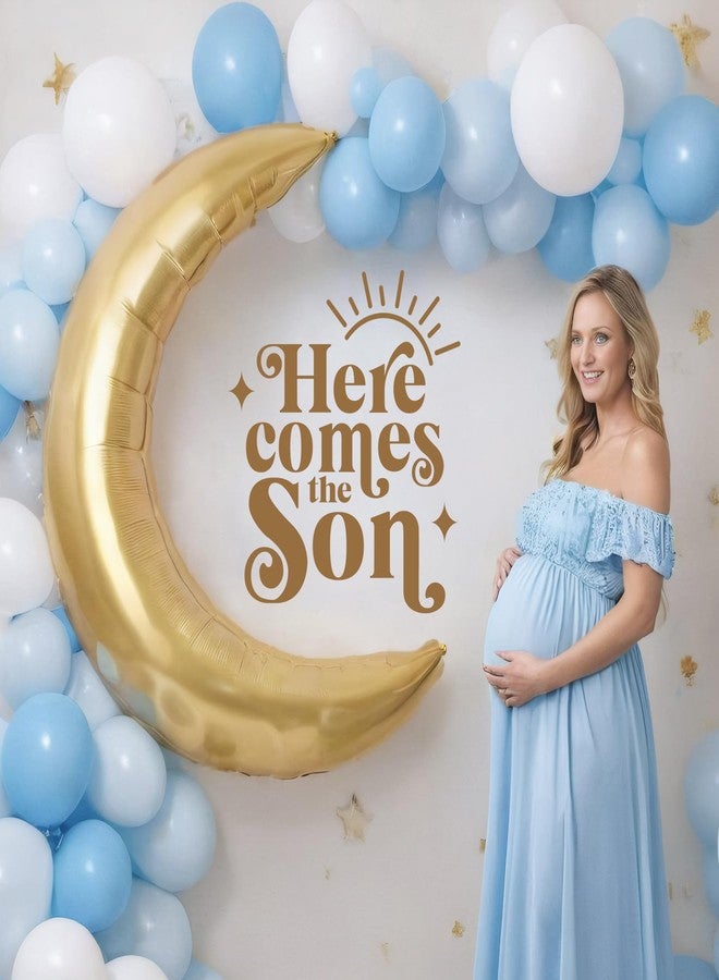 Dvehdbay Here Comes The Son Baby Shower Party Decal Sign - Here Comes The Son Baby Shower Decor, Baby Shower Sign, Baby Shower Wall Decals (Brown) - Image 4